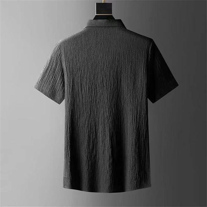 Men's Crinkled Co-Ord Set Black